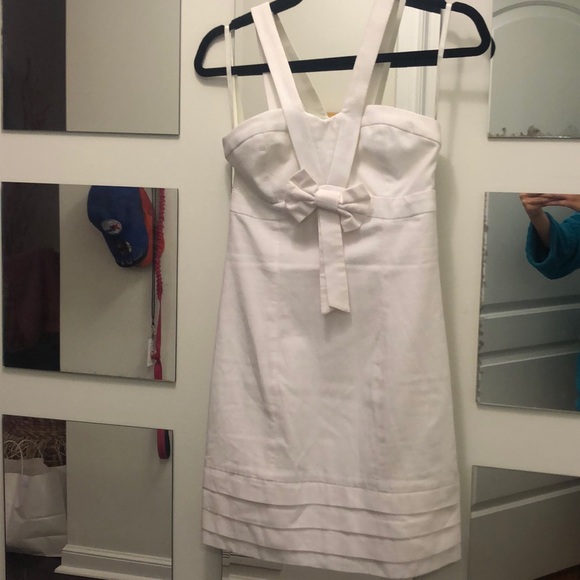 French Connection White Dress with Bow - Picture 3 of 8